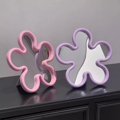 Color Frame Flower Shape Wall Mirror