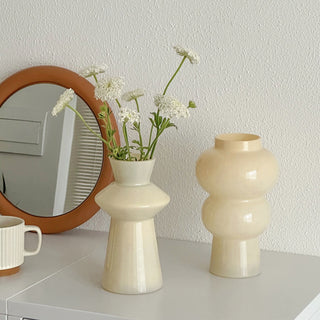 Milk Color Glass Flower Vase