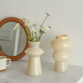 Milk Color Glass Flower Vase