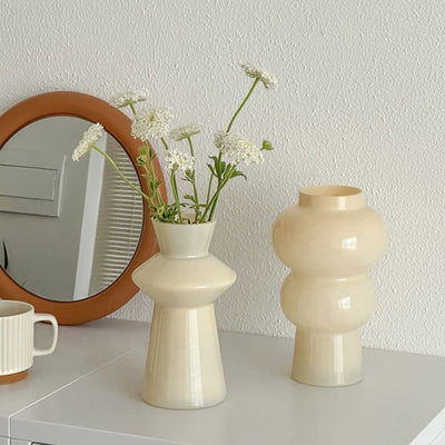 Milk Color Glass Flower Vase