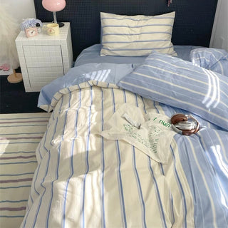 Asymmetrical Stripe Duvet Cover Set