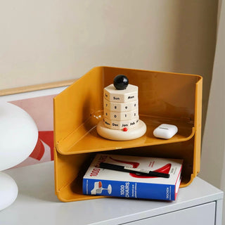 Wood Monotone Rotating Perpetual Calendar Desktop Wooden Desk Calendar