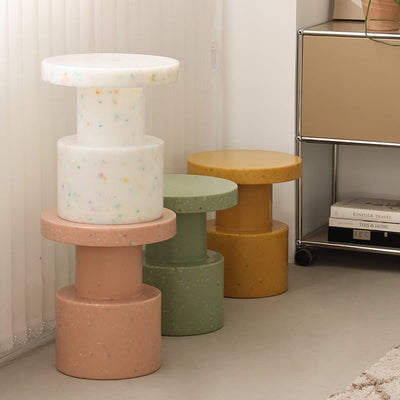 Mixed Color Compact Side Table Stool   in