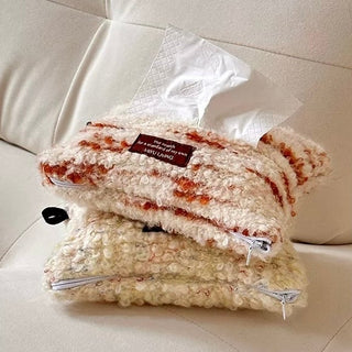 Fluffy Mixed Knit Tissue Case   Hanging Tissue Cover