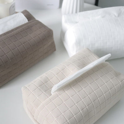 Checkered pattern Mousse velvet tissue cover