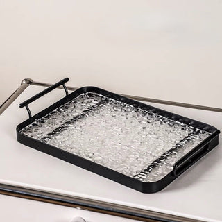 Wavy pattern Clear tray with handle for storage