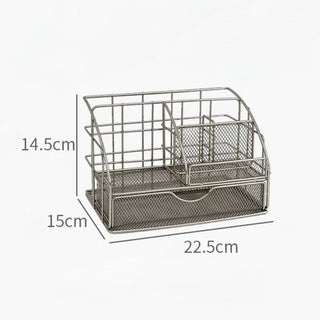 Steel Mesh Drawer Cosmetic Storage Multi-Rack Silver