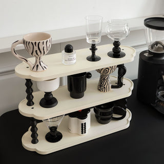 Wavy Monotone Three-Tier Storage Display Rack