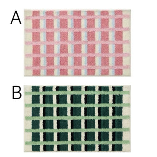 Colorful Check Absorbent Bath Mat  50 x 80 cm Door Entrance Mat Non-slip