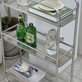 19cm wide Stainless steel slim storage rack wagon with casters