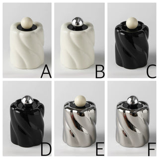 Ball-shaped Ceramic Twist Brush Stand with Lidin  Small Item Storage Box