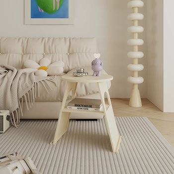 Round Open Storage Iron Side Table  Magazine Rack