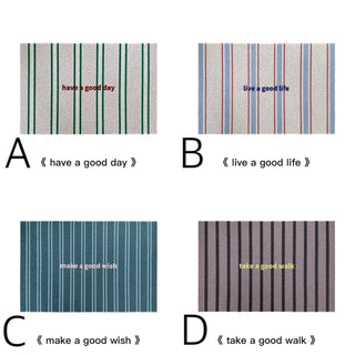 Striped Pattern Message Entrance Mat  50 x 80 cm Mud Removal