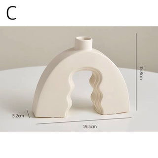 Arch Wave Ceramic Flower Vase   6 types