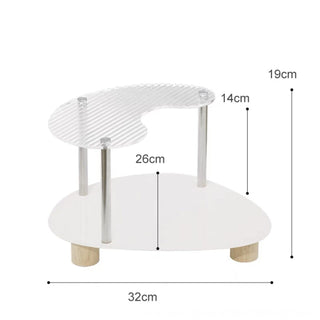 Acrylic Wood Wave Two-Tier Storage Rack  with Tray