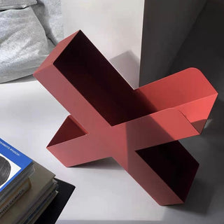 X-shaped Iron Magazine Rack Storage Book Stand
