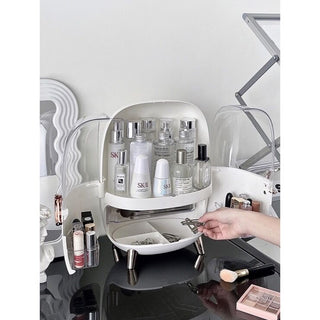 Circle Handle Legged Cosmetic Box Storage