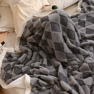 Argyle pattern blanket single size 150 x 200 cm blanket for protection against air conditioning.