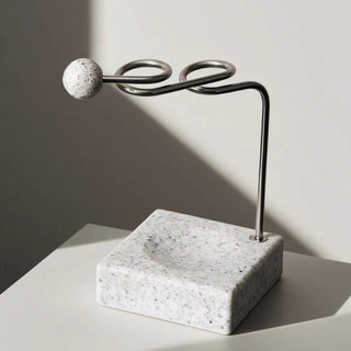 Stainless steel stone-look design toothbrush stand pen holder