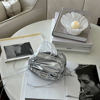 Silver Metallic Gathered Tissue Case