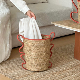 Wavy Handle Basket  Storage Basket Laundry