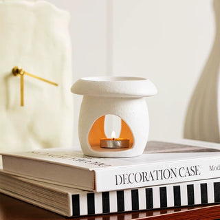 Mushroom-shaped ceramic aroma pot candle holder