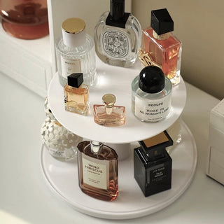 360 Degree Rotating Clear Perfume & Cosmetics Storage Two-Tier Display Rack