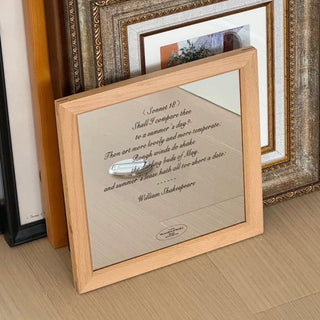 Wood Frame Square Lettering Mirror  Mirror Tray Art