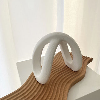 Half Ring Ceramic Art Object White