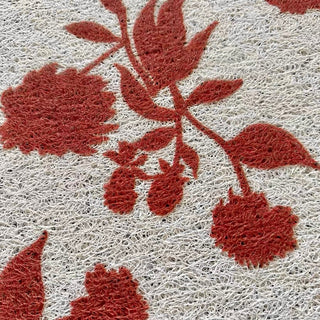 Red floral pattern entrance mat 50x80 mud-removing mat
