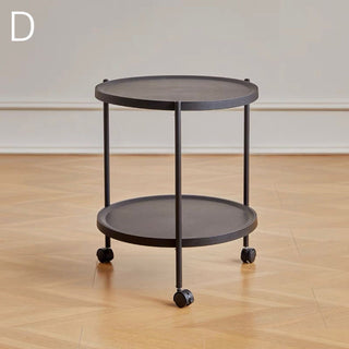Round side table with castersin  wagon