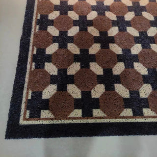 Retro Geometric Pattern Entrance Mat  50 x 80 cm Mud Removal Mat