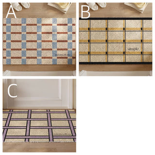 Grid Check Pattern Entrance Mat  50 x 80 cm Mud Removal