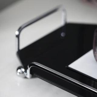 Silver frame acrylic trayin  for small items.