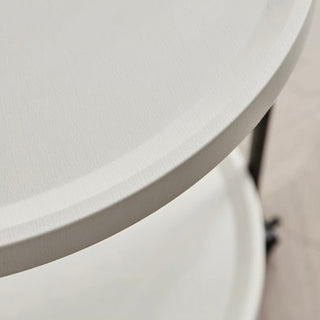 Handle Castered Round Side Table Wagon