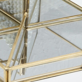 Hexagonal Gold Frame Clear Brush Stand