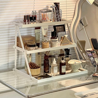Three-tiered Perfume & Cosmetics Display Iron Storage Open Rack