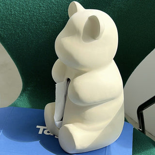 Bear motif ceramic tissue case