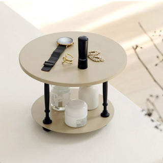 Two-tiered iron round display rackin  storage