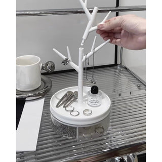 Tree-shaped degree rotating accessory key stand storage small item holder