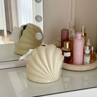 Shell motif modern art ceramic tissue casein  decorative object