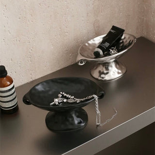Handled Nuance Ceramic Accessory Tray  Small Item Holder
