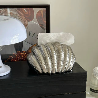 Shell motif modern ceramic tissue case