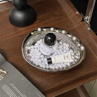 Shell motif ceramic accessory tray