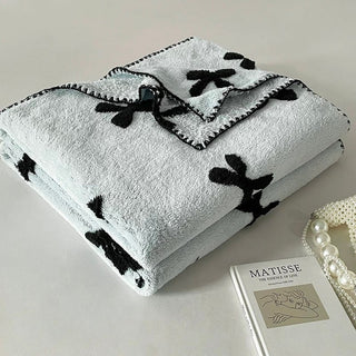 Blue Ribbon Pattern Stitch Blanket 150x200cm Lap Blanket