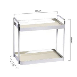 Silver Frame Display Two-Tier Storage Rack