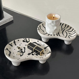 Zebra print with legs wave-shaped accessory tray