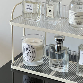 Striped Desktop Two-Tier Storage Rack