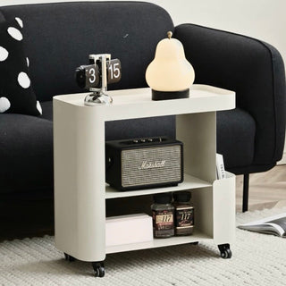 Caster-equipped cabinet side tablein  wagon