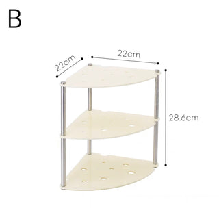 Cheese-themed perforated three-tiered corner rack   Cosmetic storage